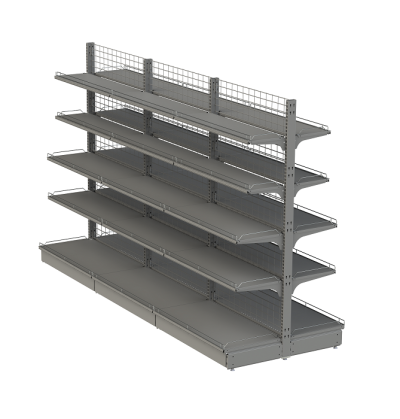 Стеллаж островной с сетчатой стенкой 3 секции